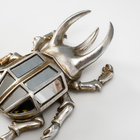 Панно настенное «Зеркальный жук-олень», полистоун, декор, под серебро, 15×5×23 см - Фото 3