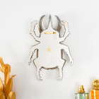 Панно настенное «Зеркальный жук-олень», полистоун, декор, под серебро, 15×5×23 см - Фото 4