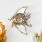 Панно настенное «Зеркальная рыбка с узорами», полистоун, декор, под серебро, 21×4×24 см - Фото 1