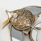 Панно настенное «Зеркальная рыбка с узорами», полистоун, декор, под серебро, 21×4×24 см - Фото 3