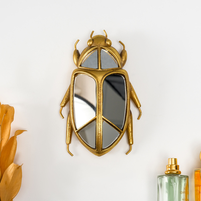 Панно настенное «Зеркальная бронзовка», полистоун, декор, под золото, 13×5×20 см