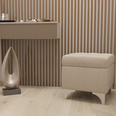 Банкетка «Жозефина 2», 460×460×450 мм, рогожка, цвет бежевый