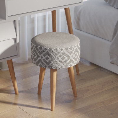 Банкетка «Юна», 330×330×450 мм, велюр/шенилл, цвет серый