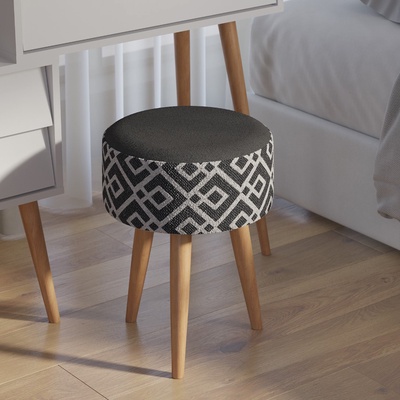 Банкетка «Юна», 330×330×450 мм, велюр/шенилл, цвет чёрный