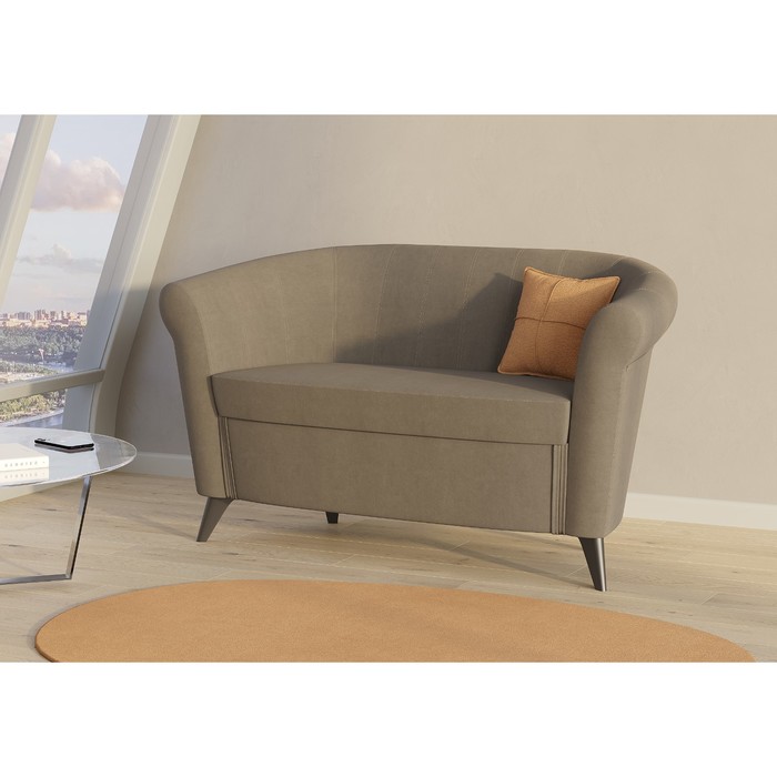 Диван прямой «Лагуна», 1280×630×790 мм, велюр, цвет орех - Фото 1