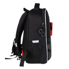 Ранец каркасный, 37 х 26 х 16 см, Grizzly, светодиодная подсветка с брелком, чёрный - фото 24602755