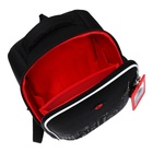 Ранец каркасный, 37 х 26 х 16 см, Grizzly, светодиодная подсветка с брелком, чёрный - фото 24660085