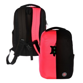 Рюкзак молодёжный 42 х 28 х 14 см, Grizzly, отделение для ноутбука, чёрный/оранжевый