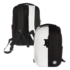 Рюкзак молодёжный 42 х 28 х 14 см, Grizzly, отделение для ноутбука, чёрный/светло-серый