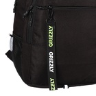 Рюкзак молодёжный 42 х 31 х 22 см, Grizzly, эргономичная спинка, отделение для ноутбука, чёрный - фото 24660123