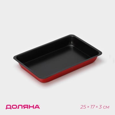 Противень Доляна «Ренард. Прямоугольник», 25×17×3 см, антипригарное покрытие, красный