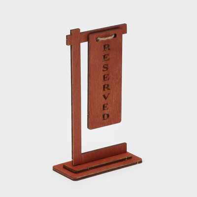 Табличка настольная на подставке Доляна Reserved, фанера, 15×7×4.5 см, тёмная