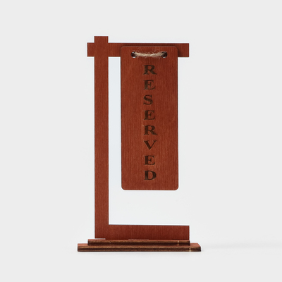 Табличка настольная на подставке Доляна Reserved, фанера, 15×7×4.5 см, тёмная