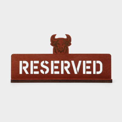 Табличка настольная Доляна «Reserved с быком», фанера, 20×10×5 см, тёмная