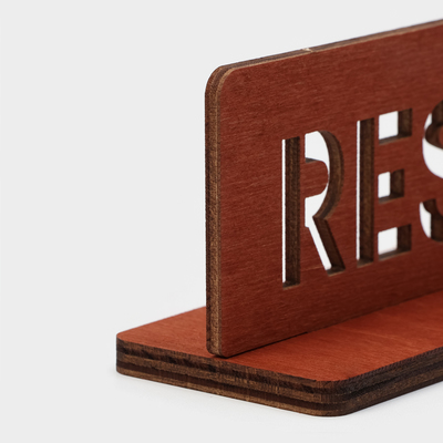 Табличка настольная Доляна «Reserved с быком», фанера, 20×10×5 см, тёмная