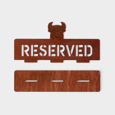 Табличка настольная Доляна «Reserved с быком», фанера, 20×10×5 см, тёмная