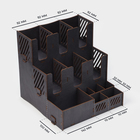 Подставка - органайзер деревянный Доляна «Барный», под стаканы, крышки, трубочки, салфетки, 29,4×29,4×29,4 см, цвет тёмный - Фото 3