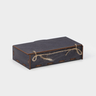Ящик деревянный для хранения - чекница Доляна, 17,3×8,8×4,4 см, цвет тёмный - фото 4614920
