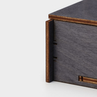 Ящик деревянный для хранения - чекница Доляна, 17,3×8,8×4,4 см, цвет тёмный - фото 4614923