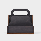 Подставка - органайзер деревянный для специй с ручкой Доляна, 17×16×16 см, цвет тёмный - Фото 2