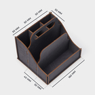 Подставка - органайзер деревянный для специй с ручкой Доляна, 17×16×16 см, цвет тёмный - Фото 3