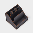 Подставка - органайзер деревянный для специй с ручкой Доляна, 17×16×16 см, цвет тёмный - Фото 4