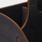 Подставка - органайзер деревянный для специй с ручкой Доляна, 17×16×16 см, цвет тёмный - фото 4614938