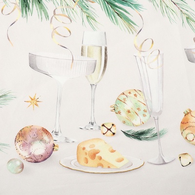 Скатерть новогодняя «Этель» Spruce mood, d=220 см ±3 см с ВГМО, 100% хлопок, саржа 190 г/м²