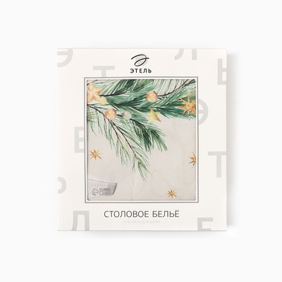 Скатерть новогодняя «Этель» Spruce mood, d=220 см ±3 см с ВГМО, 100% хлопок, саржа 190 г/м²
