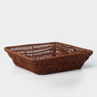 Корзина для фруктов и хлеба Доляна «Огайо», 27×27×7 см, цвет коричневый - фото 24666213
