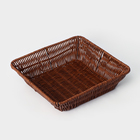 Корзина для фруктов и хлеба Доляна «Огайо», 27×27×7 см, цвет коричневый - фото 24666214