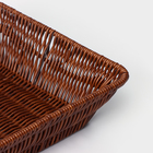 Корзина для фруктов и хлеба Доляна «Огайо», 27×27×7 см, цвет коричневый - фото 24666215