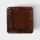 Корзина для фруктов и хлеба Доляна «Огайо», 27×27×7 см, цвет коричневый - фото 24666216