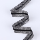 Лента по косой с сутажем, 15 мм × 10 м, цвет серый - фото 24593494