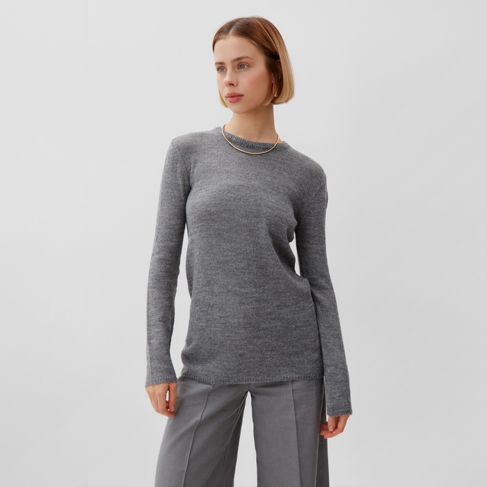 Джемпер (лонгслив) женский MINAKU: Knitwear collection цвет серый ,р-р 50 - Фото 1