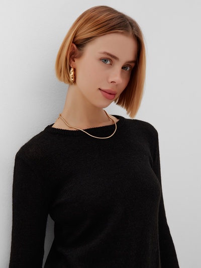 Джемпер женский MINAKU: Knitwear collection, чёрный, размер 50