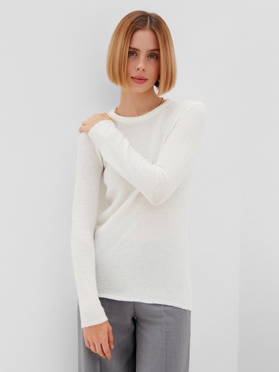 Джемпер женский MINAKU: Knitwear collection, цвет молочный, размер 42