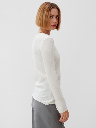 Джемпер женский MINAKU: Knitwear collection, цвет молочный, размер 44