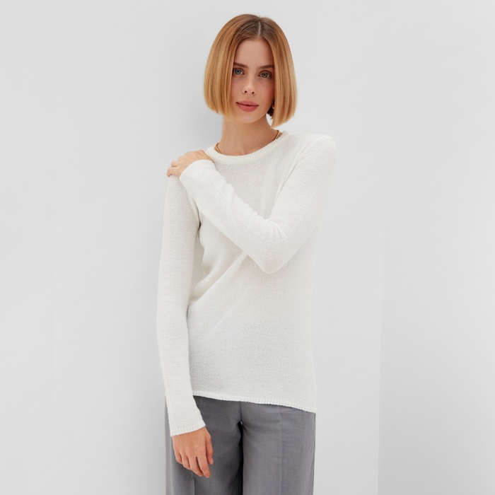 Джемпер (лонгслив) женский MINAKU: Knitwear collection цвет молочный ,р-р 48 - Фото 1