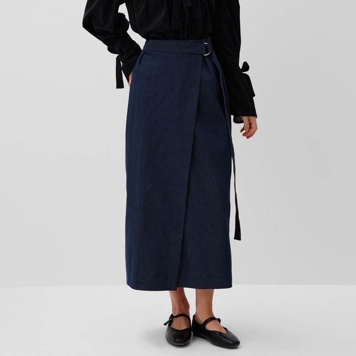 Юбка на запах женская MINAKU: Jeans Collection цвет синий, р-р 48 - Фото 1