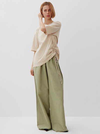 Брюки женские oversize MINAKU: MINAKU: Safari цвет мятный, размер 48