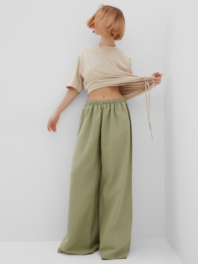 Брюки женские oversize MINAKU: Safari, цвет мятный, размер 50