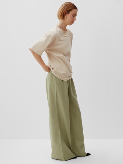 Брюки женские oversize MINAKU: Safari, цвет мятный, размер 50