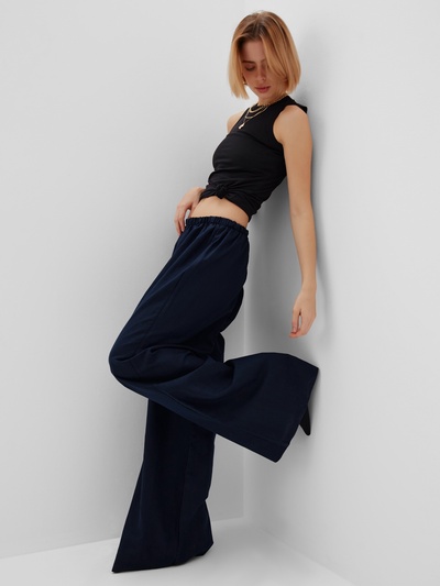 Брюки женские oversize MINAKU: Safari, синие, размер 50