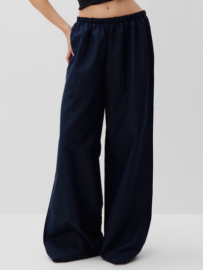 Брюки женские oversize MINAKU: Safari, синие, размер 50