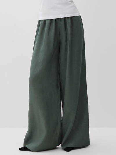 Брюки женские oversize MINAKU: Safari, зелёные, размер 42