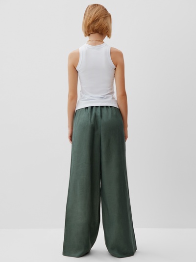 Брюки женские oversize MINAKU: Safari, зелёные, размер 42