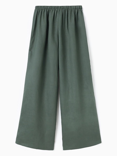 Брюки женские oversize MINAKU: Safari, зелёные, размер 42