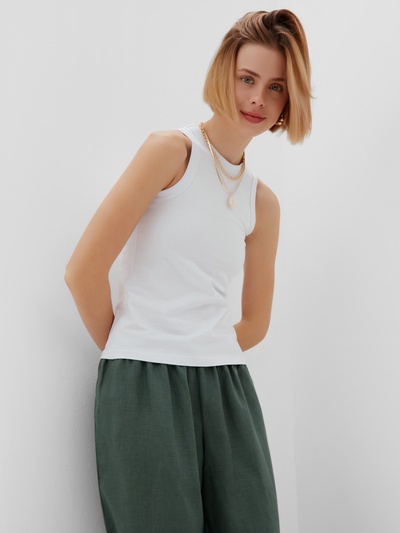Брюки женские oversize MINAKU: Safari, зелёные, размер 48