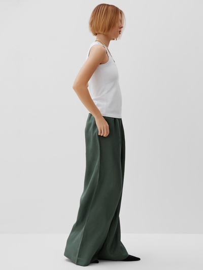 Брюки женские oversize MINAKU: Safari, зелёные, размер 48